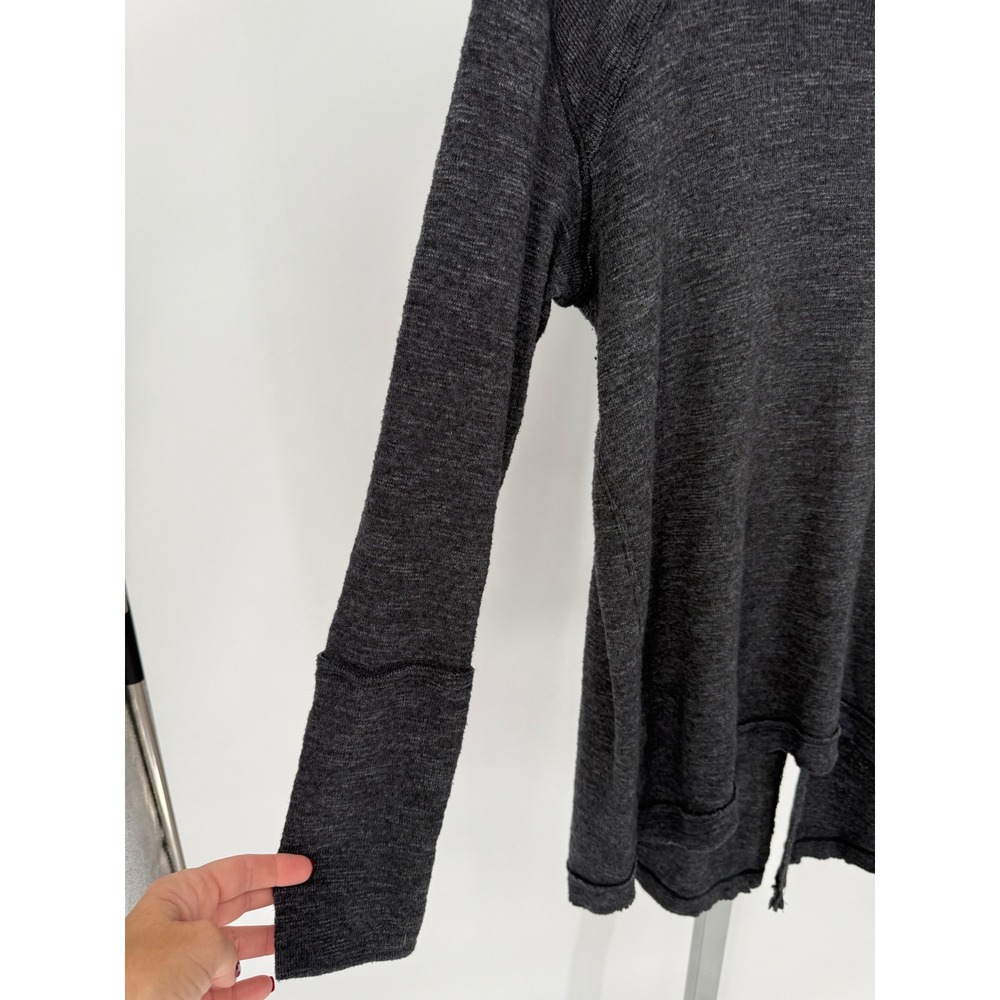 We The Free People Thermal Knit Tunic Top Pullover Long Sleeve Gray - Picture 6 of 11